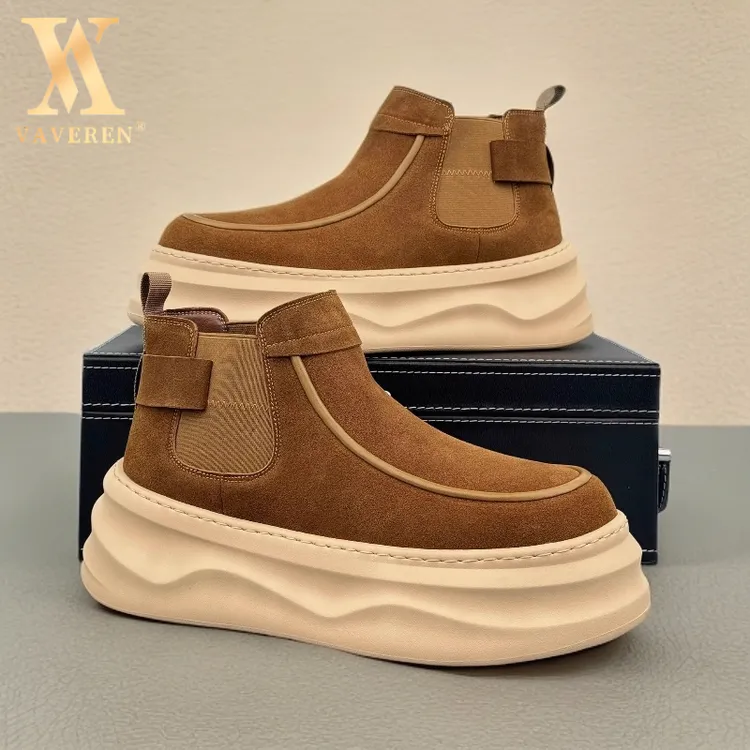 高级感复古马丁靴男2025秋冬新款高帮鞋男士加绒厚底男加厚马丁靴