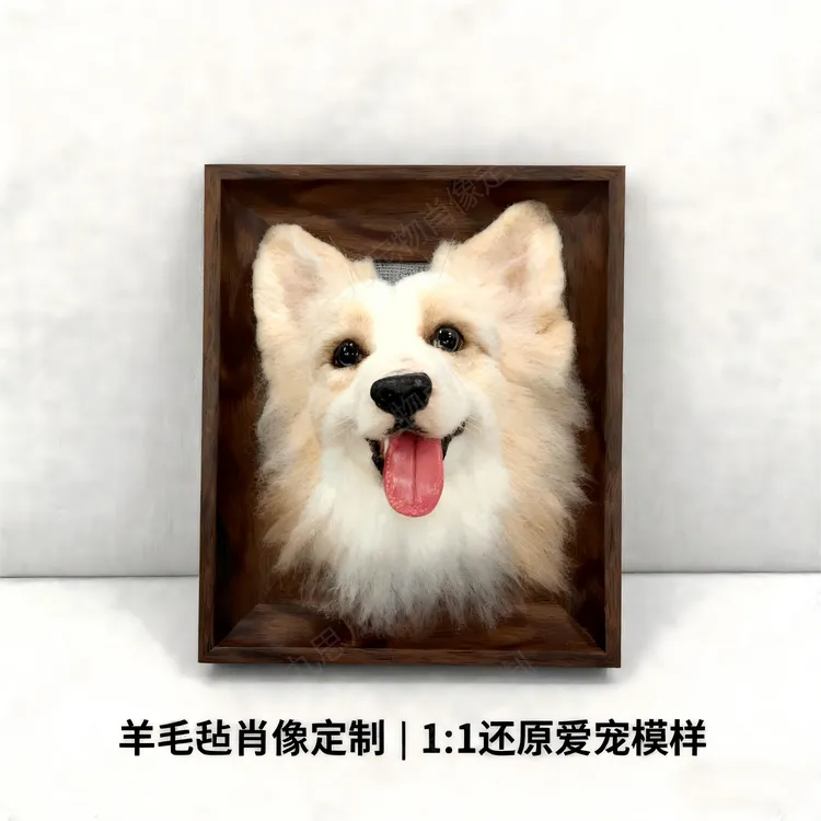 宠物猫咪狗狗画像相框定制纯手工宠物肖像