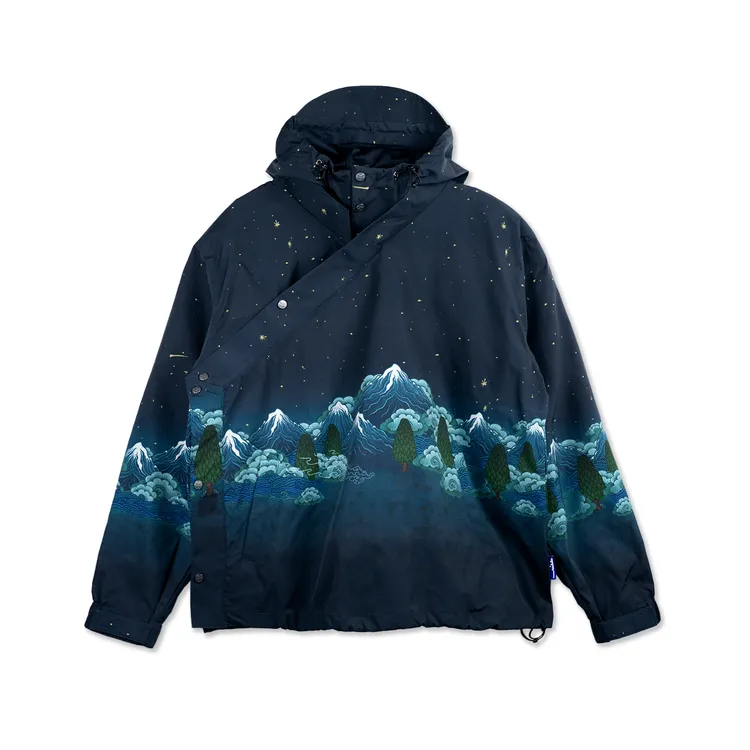 無南WUVNEN官方新品《呼麦蒙古人》系列印花斜襟夹克外套