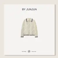 BYJUNJUN【缪学院】埃及长绒棉针织polo开衫外套