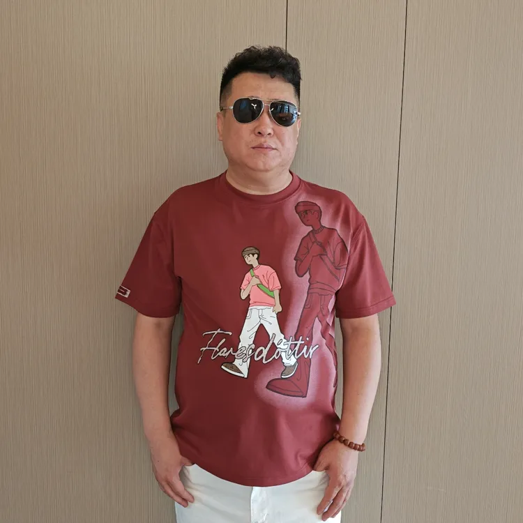 男士加大时尚夏季印花潮流休闲圆领半袖T恤衫大码男装胖子宽松WT