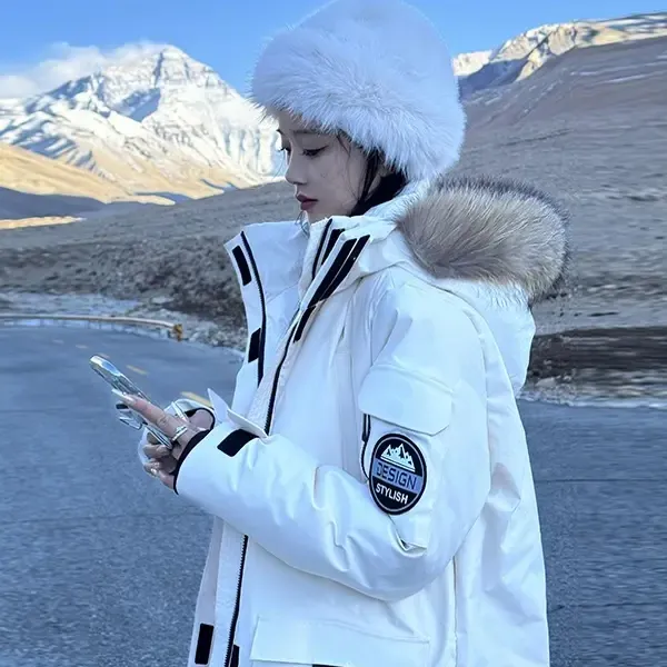 新款大毛领棉服定格棉工装派克女冬季2025宽松棉衣加厚棉袄外套潮