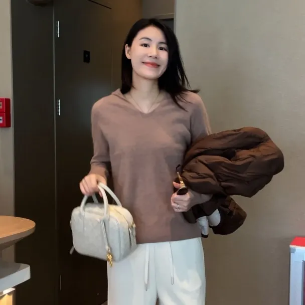 【安全感】Mayya Plus麦芽定制气质显瘦流光风毛织上衣32546088