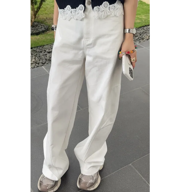  LYXZ x 大小与【旧事】春季新款时尚百搭前筋弯刀休闲直筒裤77018