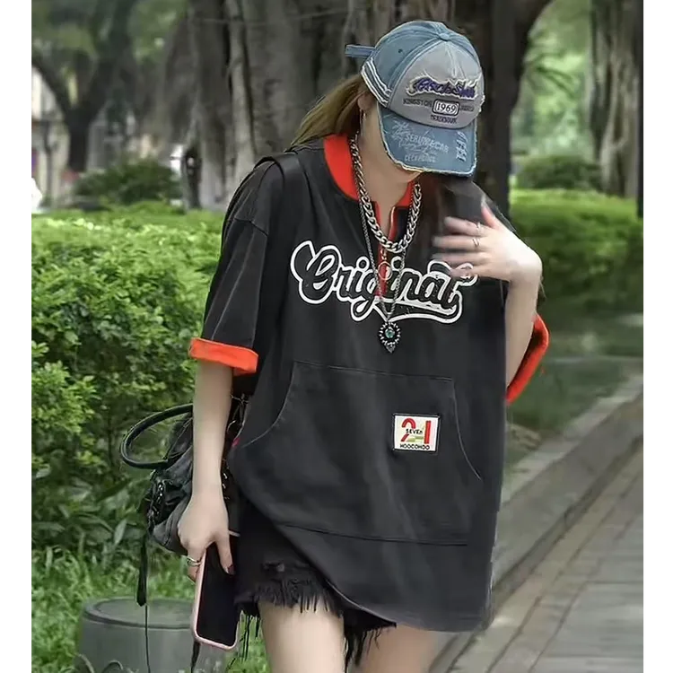 【GEYANTU】711休闲时尚百搭夏季复古宽松印花美式设计感
