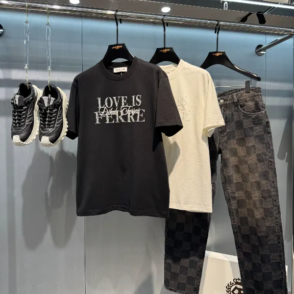 DIKALO FERRE/迪卡里奥 费雷D53DT057男士秋季新款戎马棉微阔短袖