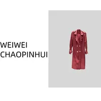 意模【薇薇高端欧货】秋季红酒女人气质高端收腰长款风衣--30870336