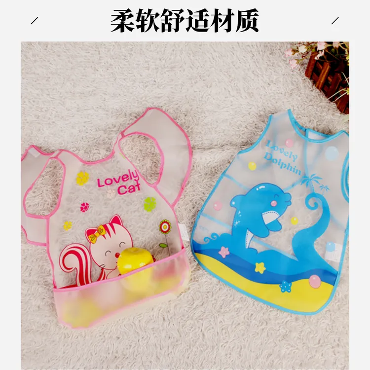 宝宝夏季无袖罩衣男童免洗防水柔软防脏吃饭围兜儿童透气网升级