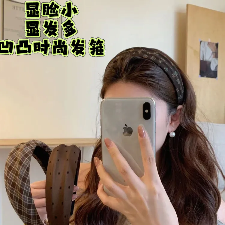 秋冬咖色美拉德色发箍咖棕系列复古宽边简约外出头箍发卡发饰女