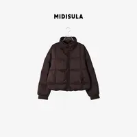 阿玉家&韩系洋气立领单扣高级感宽松休闲领扣羽绒服外套#02261