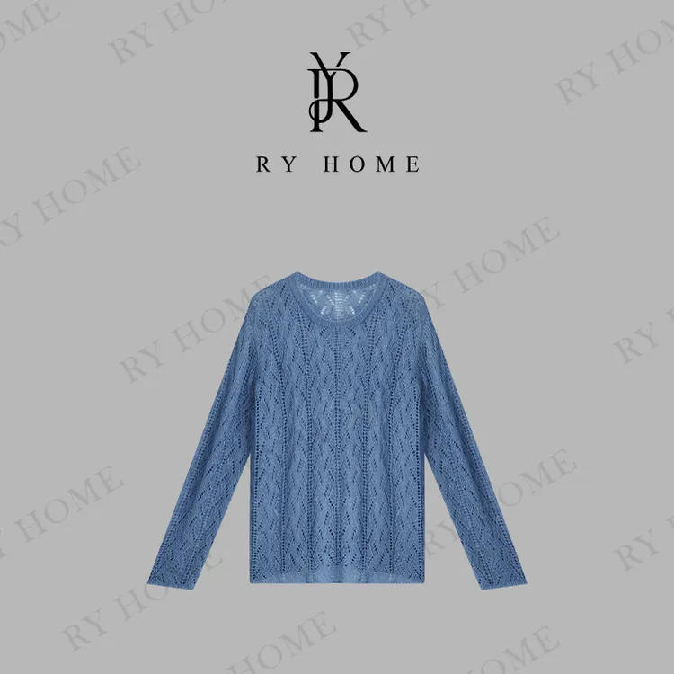 【容雨RYHOME】慵懒风镂空收腰毛织上衣251M2850