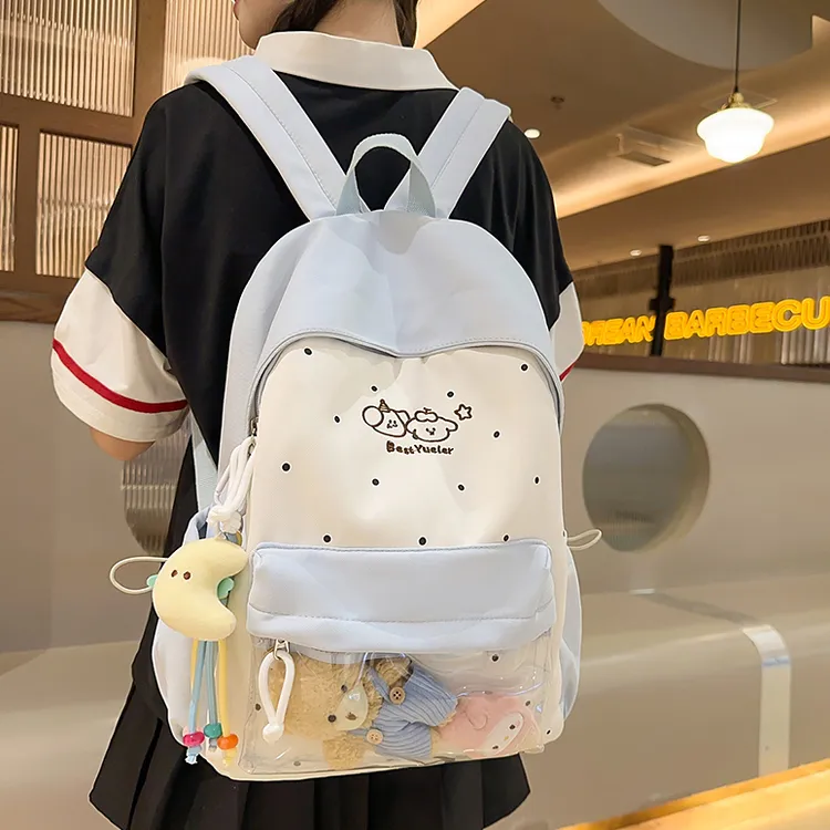 书包初中女生小学生波点小食量痛包高中学生少女双肩包女旅游轻便