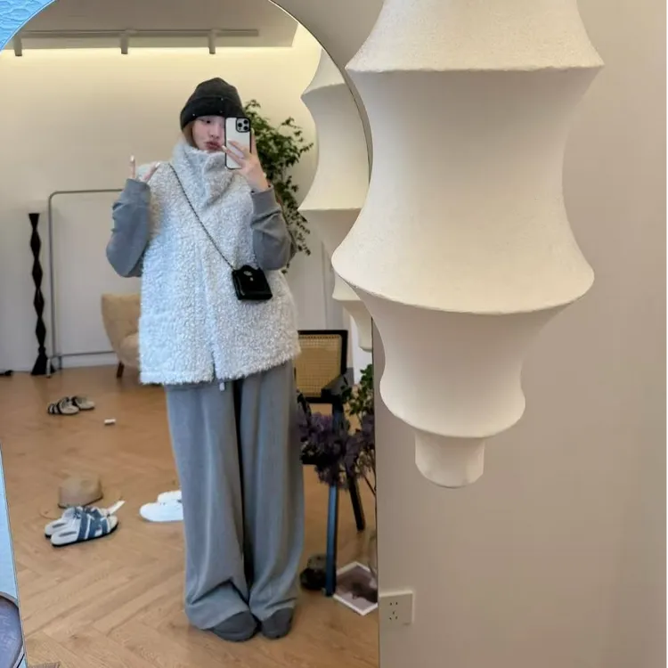 【瘦瘦】大码立领皮毛一体无袖保暖宽松百搭氛围感加厚马甲S02209