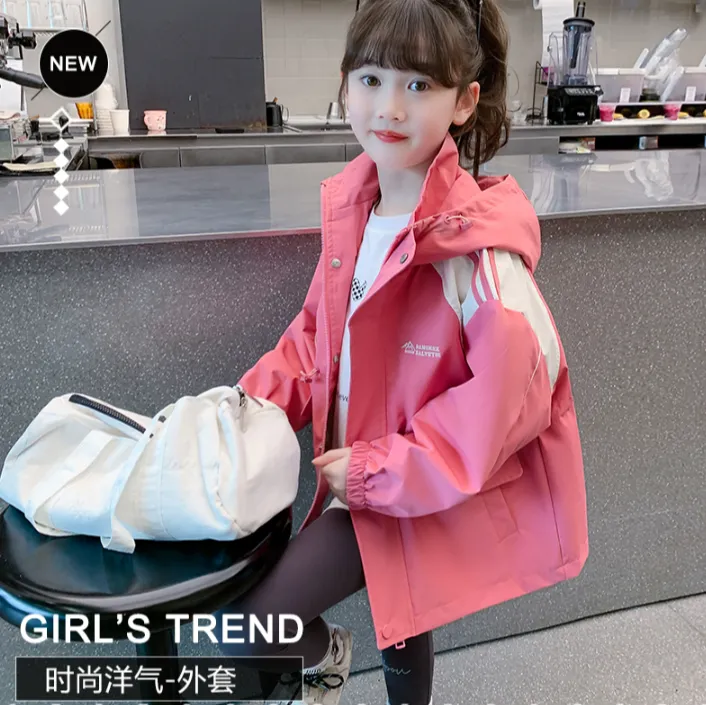 女童新款冲锋衣秋冬款童装外套上衣儿童夹克衫