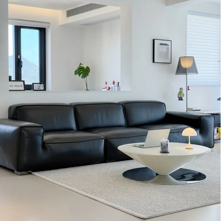 【纳图】夏图高定大黑牛意式极简全真皮沙发｜半青皮｜全青皮客厅