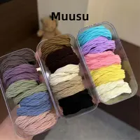 【Muusu】新款高马尾发绳高弹力橡皮筋扎头发发圈马卡龙百搭头饰
