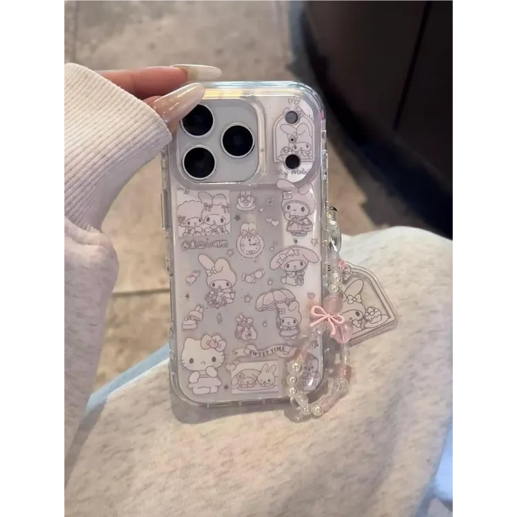 ins韩系KT美乐蒂粉色IMD双层手机壳适用于iPhone17promax包相机键