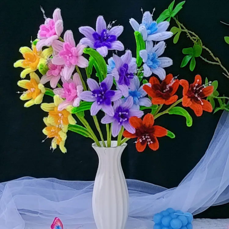 2单送剪刀】扭扭棒蜜糖百合材料包手工花DIY仿真花