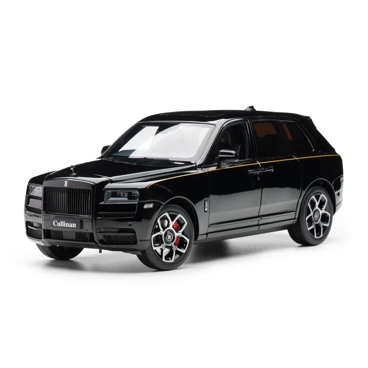 1/18 劳斯莱斯 库里南 BB版  黑外黄内钓鱼凳 合金汽车模型