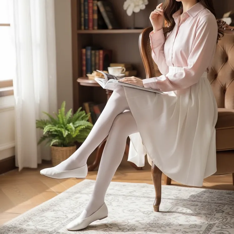 女学生罗莉塔裤袜80d白可爱天鹅绒过膝白丝过膝袜白色丝袜女袜
