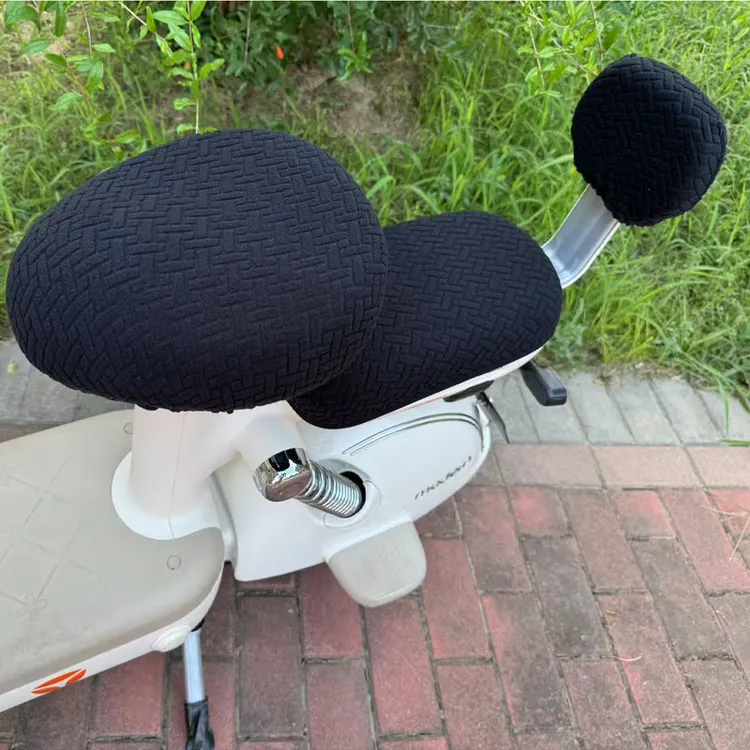 新款电动车提花绒电动自行车座套防晒隔热座垫柔软舒适耐磨
