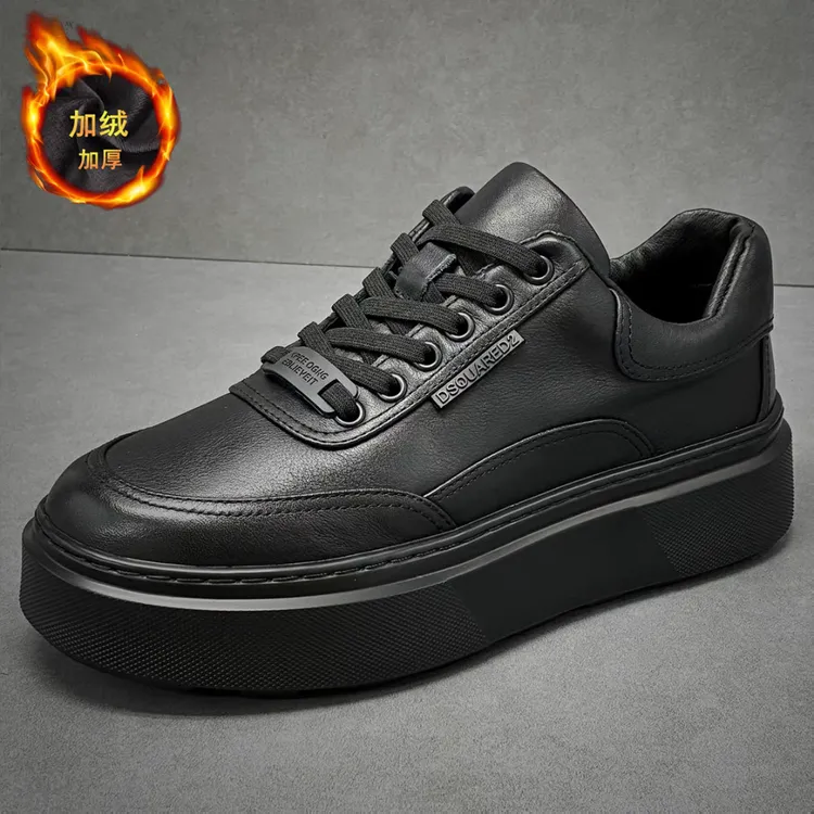 【9531】头层牛皮全粒面一脚蹬防滑时尚休闲皮鞋四季百搭加绒单里