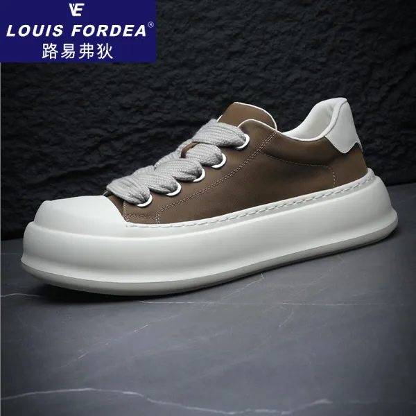 Louis Fordea/路易弗狄潮牌超轻软底板鞋男透新中式透气刺绣布鞋