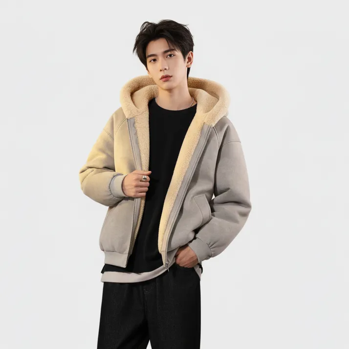 【涂涂专属】【现货-高品质】新款秋冬男女同款潮牌荔枝皮座山雕连帽外套JK25