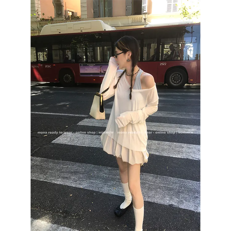 【Mona张绮贤】MONA 天丝16羊毛 温柔长袖T恤女 O125Y00776