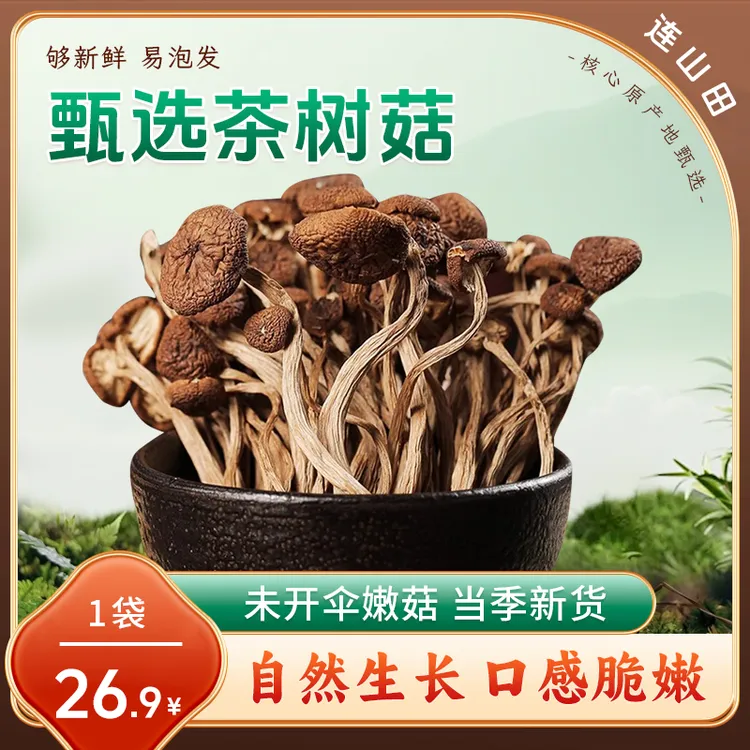 连山田【自然日晒】菌菇特产云南茶树菇干货菌菇菜干炒菜煲汤炖肉
