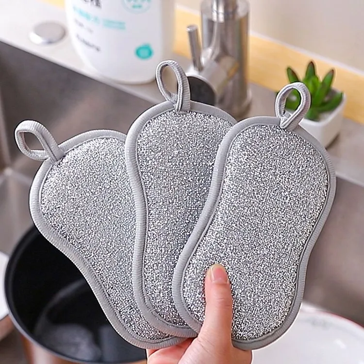 爱格强力去污双面清洁挂绳海绵擦不伤锅高回弹厨房清洁专用洗碗布