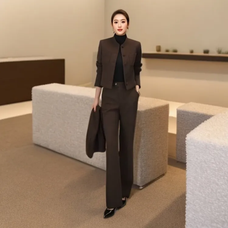 新款冬季羊毛西装套装修身显瘦女神通勤穿搭秋冬商务气质时尚西服