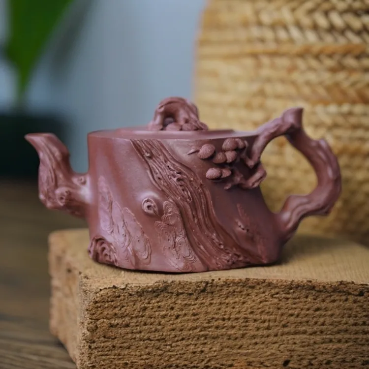 宜兴黄龙山原矿紫泥全手工松桩紫砂壶纯手工紫砂壶茶具泡茶壶手制