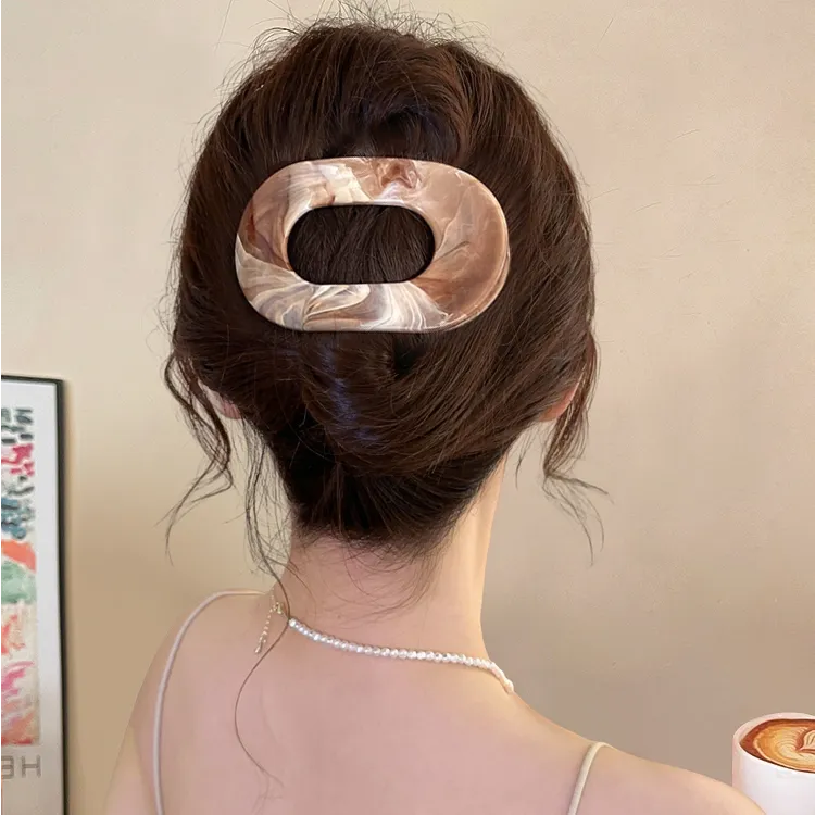 不硌头弧形扁平鲍鱼抓夹女高级感2025新款鸭嘴夹发夹后脑勺一字夹