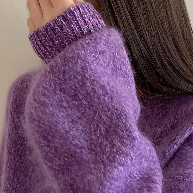 Q1高端轻奢一线成衣羊毛衫拉毛拉绒圆/V领长袖毛衣