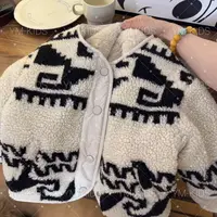 【复古图腾】毛毛衣外套儿童秋冬加厚洋气韩版男童女童棉服宝宝童装