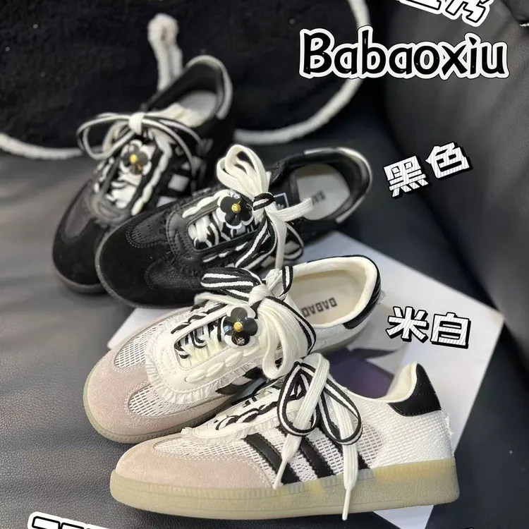 芭宝秀757-262韩版时尚厚底3公分透网时尚小个子圆头休闲板鞋