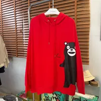 春秋连帽卡通小熊宽松休闲卫衣6604