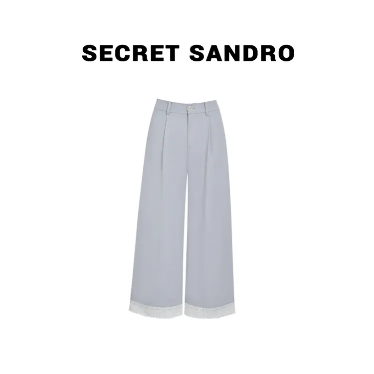 【海盐蓝】Secret Sandro 鸥小柒 休闲裤 K55287037Q