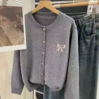 291#小香风长袖针织衫时尚百搭圆领开衫