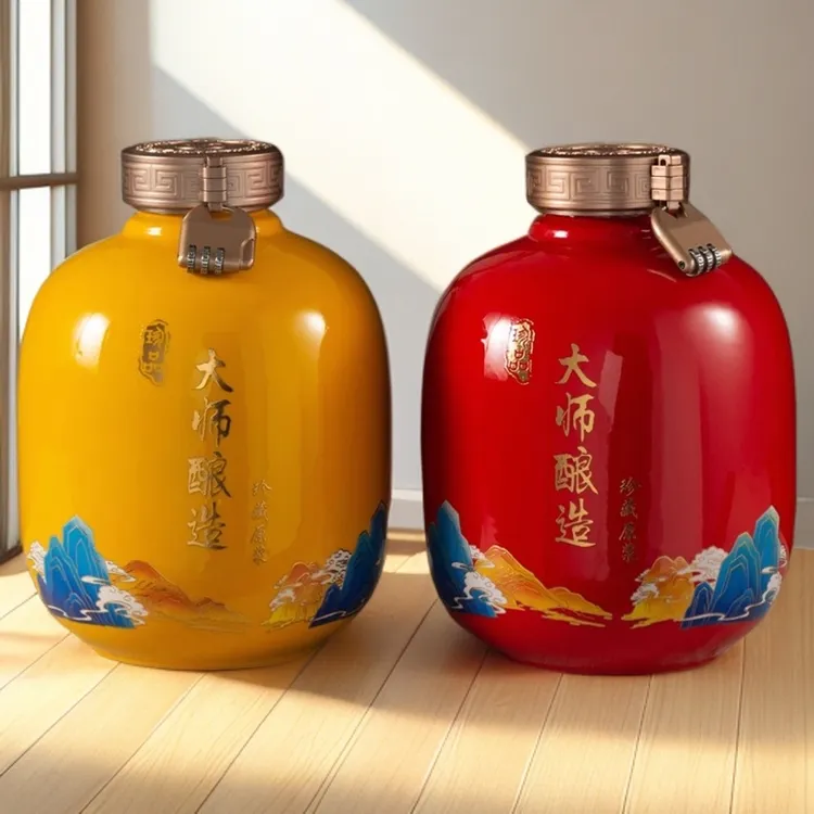 景德镇陶瓷空酒瓶3斤5斤长期存酒坛子密封酒罐家用酒壶酒容器包装