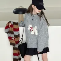 【Maila童装】女童学院风polo领小狗毛衣秋冬洋气翻领针织衫上衣