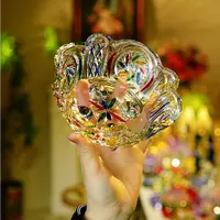 网红大号少女心沙拉碗家用彩绘浮雕水果干果盘储物碗小吃碗