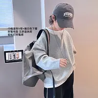 男童卫衣撞色时髦儿童长袖上衣秋季2025新款中大童休闲男孩打底衫