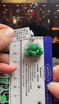 【闪购商品】翡翠颈饰18K金镶嵌G8732冰绿佛公