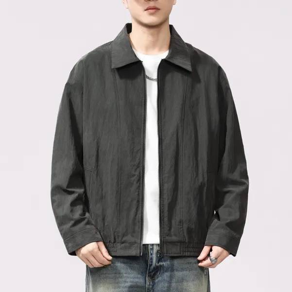 【天丝莱赛尔夹克】宽松休闲新款春秋百搭翻领结构款日系外套3134