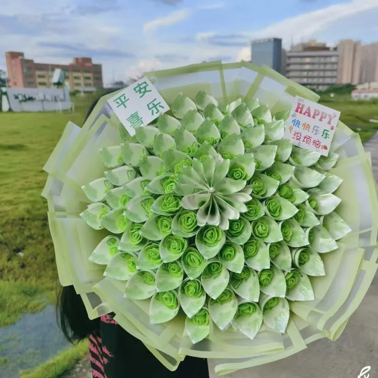 有钱花玫瑰大圆花束成品diy材料送老公生日礼物女朋友七夕圣诞节