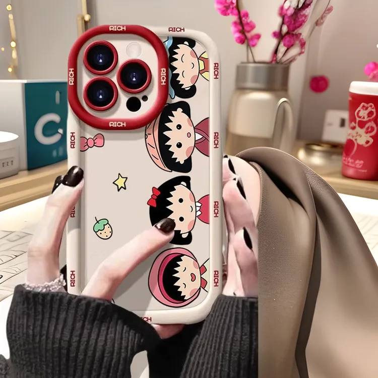 樱桃小丸子适用苹果15手机壳13新年款iphone14promax动漫11创意16