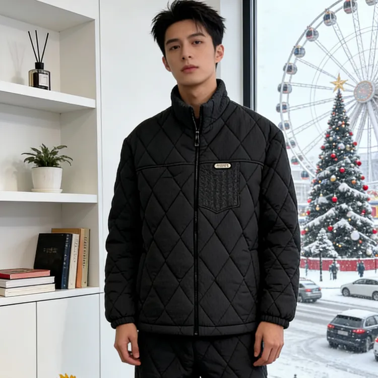 【0323英标】冬季男士轻奢睡衣套装三层夹棉加厚家居服防风防水