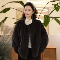 X【叭哒不惑】中古世家 水貂皮毛一体紫标高级感保暖外套女轻奢